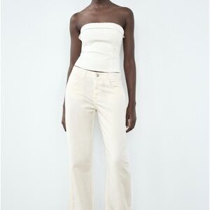 Medium brand new zara white strapless  top